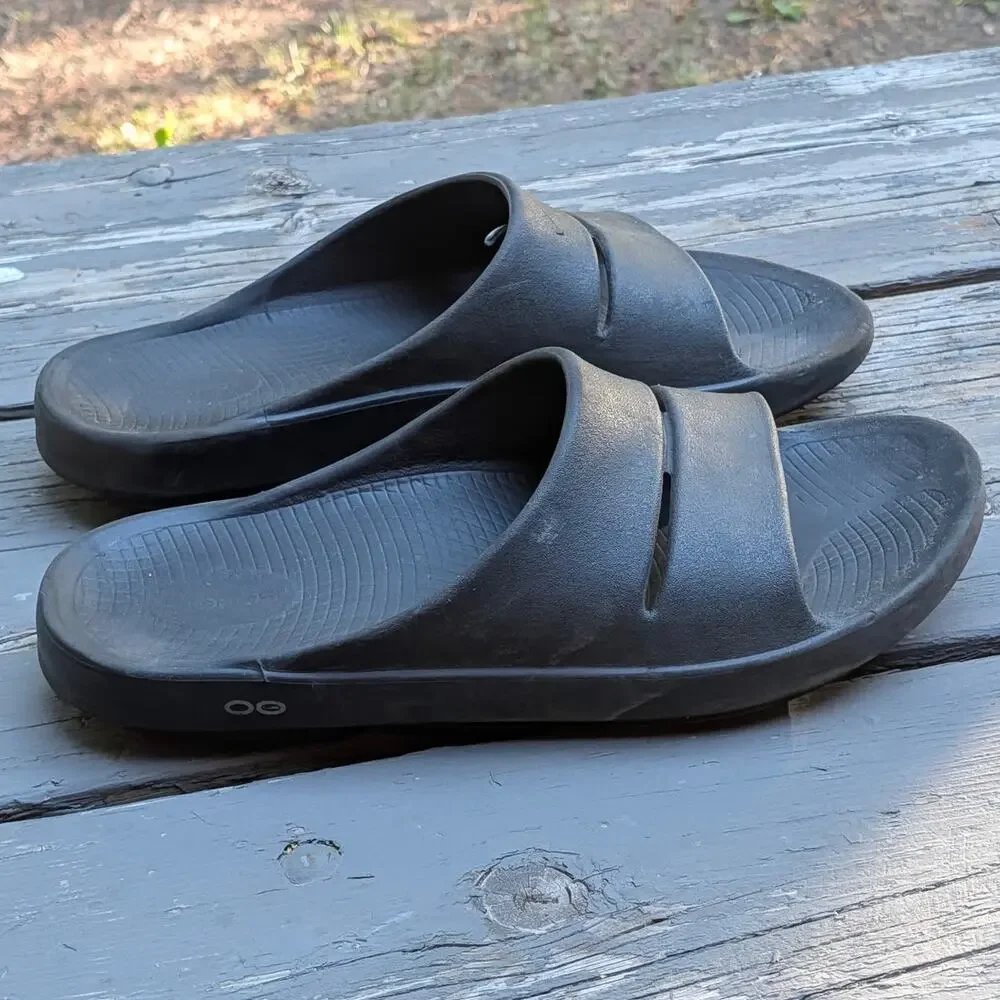 OOFOS OOahh Recovery Slide Sandals Black Men's Size 13 Comfort Orthopedic EU 46